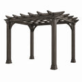 Freistehende Holzpergola 305 × 305 × 244 cm, Dunkelbraun, klassisches Design