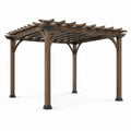 Freistehende Holzpergola mit Rankgitterdach, 305 × 305 × 244 cm, Braun und Schwarz