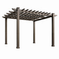 Freistehende Aluminium-Pergola mit offenem Rankdach, 600 × 360 × 250 cm, Braun