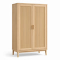 Zweitüriger Schrank mit Lamellenfront, 100 × 50 × 180 cm, Hellbraun und Gold