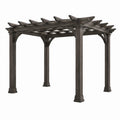 Freistehende Holzpergola 305 × 305 × 244 cm, Dunkelbraun, klassisches Design