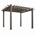 Freistehende Aluminium-Pergola mit offenem Rankdach, 600 × 360 × 250 cm, Braun